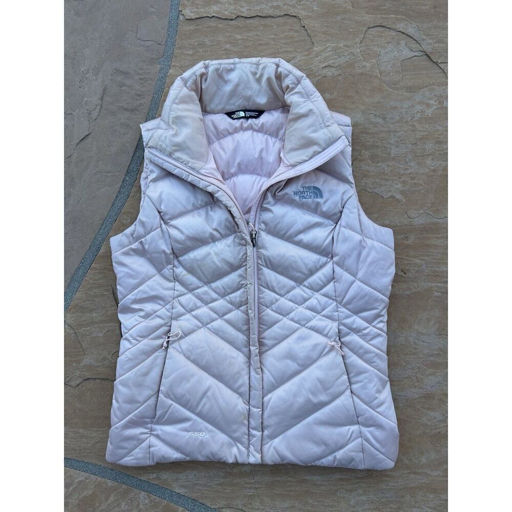 The North Face Puffer Vest 550 Goose Down Pink Women's Small Zip Lightweight